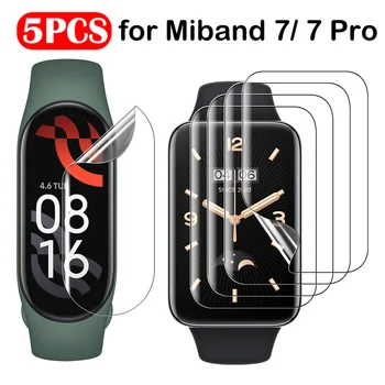 5pcs Myk Hydrogel Film for Mi Band 7 Pro Screen Protector Beskyttende Film for Xiaomi Miband 7/ 7NFC/ 7Pro Smart Watch Dekker