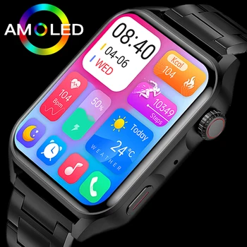 2023 Nye NFC Smart Watch Menn AMOLED 368*448 HD-Skjerm hjertefrekvens Bluetooth-Ring Vanntett IP68 Menn SmartWatch For Huawei Xiaomi
