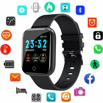 Nye I5 Smart Watch Menn Kvinner puls Blodtrykk Skjerm Fitness Tracker Smart Klokker Sykling Smartwatch for iOS og Android