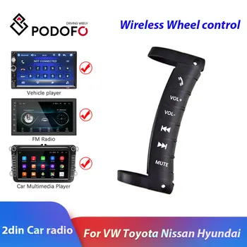 Podofo 2din Bil Radio Trådløse Rattet kontroll for 2 DIN Universal VW Toyoto Nissan Hyundai Polo Skoda autoradio Ekstern