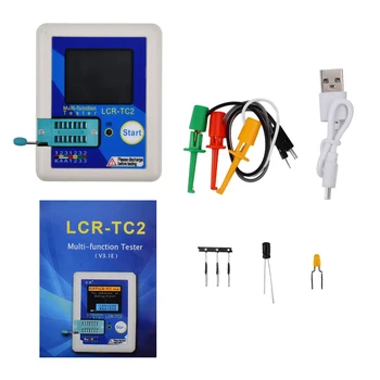 LCR-TC2 TC-T7-H TCR-T7 T1 Farge-LCD-Skjerm Bakgrunnsbelysning Transistor Tester For Diode Triode Kondensator Motstand PNP NPN ESR Meter