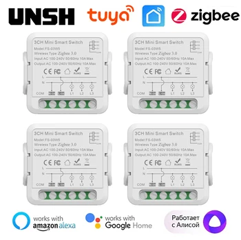1 2 3 Gjengen Tuya Zigbee 3.0 Smart Light Switch 2-Veis Kontroll Breaker Smart Liv Kontrollen Fungerer Med Alexa Google Hjem Yandex Alice