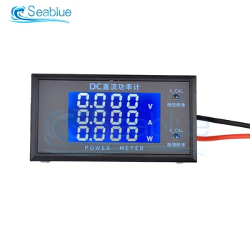 DC 0-500V 10A 5000W LCD-Digitalt Voltmeter Ammeter Wattmeter Spenning Strøm Strømforsyning Energi Meter Detektor Tester Skjerm