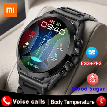 Xiaomi 2023 Bluetooth Kaller Smart Watch Menn EKG+PPG hjertefrekvens Blod Sukker Press Oksygen Helse Overvåking Smartwatch Klokke