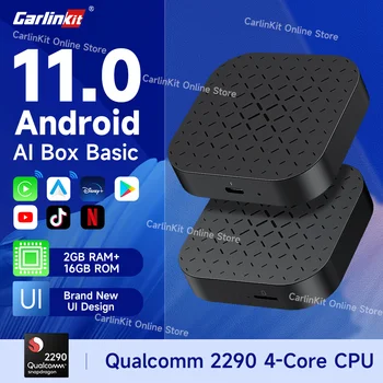 2023 Carlinkit Grunnleggende Tv-Boks QCM 2290 2+16GB Android 11 Trådløs CarPlay/Android Auto Innebygde Youtube Netfilx Tiktok Play-Butikken