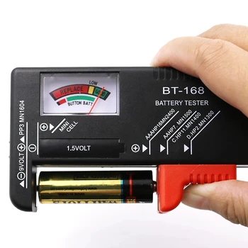 Digital Batteri Kapasitet Tester Batteriet Fargekodet Måleren Viser Volt Tester Checker BT168 Strøm
