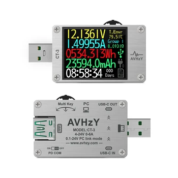 AVHzY USB 3.1 Makt Meter Digitalt Multimeter Gjeldende Tester Spenning Detektor Lua tolk integrert DC 26V 6A AVHzY CT3