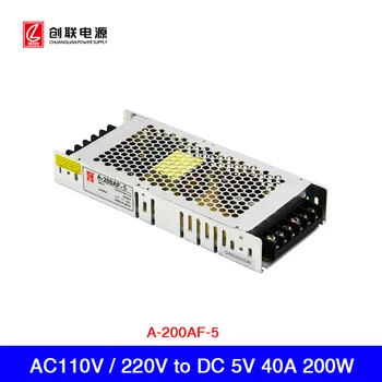 AC 110V / 220V til 5V 40A 200W Chuanglian Strømforsyning A-200AF-5 LED-Display