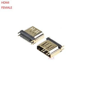 10PCS HDMI-Kvinnelige Jack/plugg kontakten 19PIN 19P 1,6 MM 180 ° gullbelagte hd-19 PIN