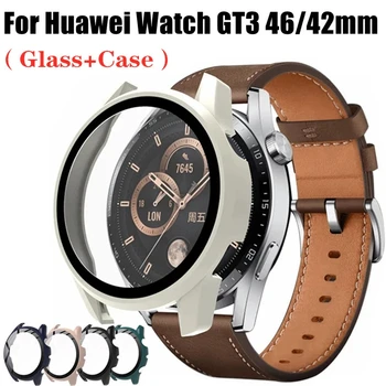 Beskyttende Etui+Herdet Glass For Huawei Se GT3 Pro 46MM 43MM skjermbeskytter For Huawei GT3 Pro Smartwatch PC-Vanskelig Sak