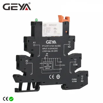 GEYA Slank Feilindikator veggmonteringssett Beskyttelse Krets 6A Stafett 12VDC/AC eller 24VDC/AC eller 230VAC Stafett Socket 6.2 mm tykkelse 48V 110V
