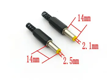 100pcs 5,5 mm x 2,1/2,5 mm DC-strømkabelen Mannlige Plug Connector-Adapter