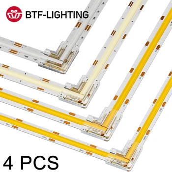 4 STK FCOB Gjennomsiktig L Form Dekke Kontakter Loddefritt for 2pin 8mm 10mm DIM 3pin 4pin 10mm CCT RGB FOB COB LED-Stripe Lys