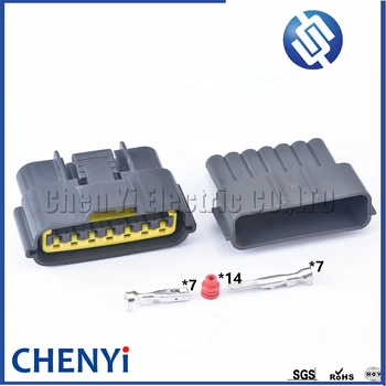 1 sett 7-Pin-kvinnelige eller mannlige plast plugg ledningen elektrisk kabel automotive vanntett kontakt 6098-0148 for Nissan