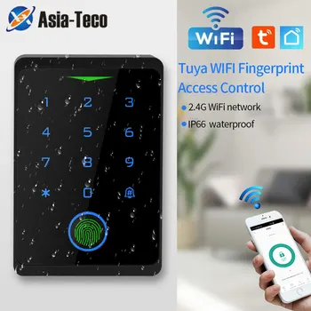 Tuya APP dørlås IP66 Vanntett Nøkkelfri Fingeravtrykk WIFI Access Control Frittstående Tastatur Fingeravtrykk EM RFID-Kort Døren Oppføring