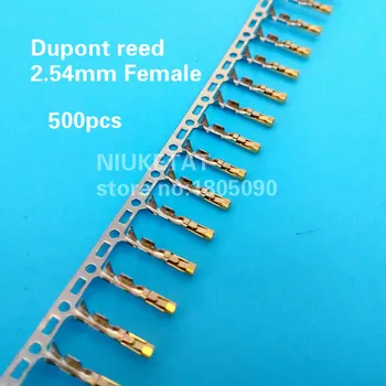 500pcs 2.54 mm Kvinnelige Dupont reed Dupont Jumper Wire 2.54 Dupont languette Kontakt Terminal Pins Crimp