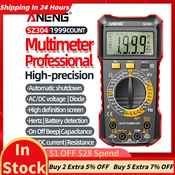 ANENG SZ304 Digitalt Multimeter AC/DC Voltmeter Ammeter Ikke-kontakt Spenning Detektor Elektrisk Strøm Tester Hz Diode Kondensator