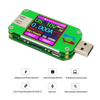 2 hz RUIDENG UM24/UM24C Med bluetooth USB 2.0-Farge-LCD-Skjerm Tester Spenning Strøm-Måleren 4.50-24.00 V Multimeters