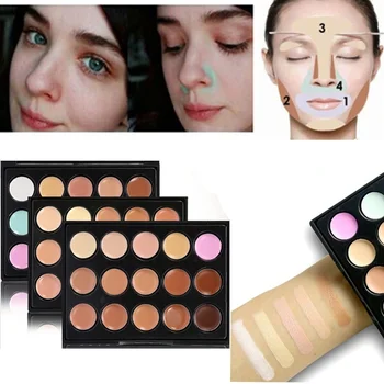15 Farger Concealer Palett Lang-varig Vanntett Foundation Krem Ansikt Contouring Skjønnhet-Helse-Kosmetikk Makeup for Kvinner