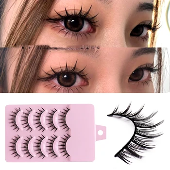 5 Par Falske Øyevipper Japansk Fairy Falske Øyevipper Liten Djevel Cosplay Simulering Eyelashe Lash Extension Daglig Eye Makeup