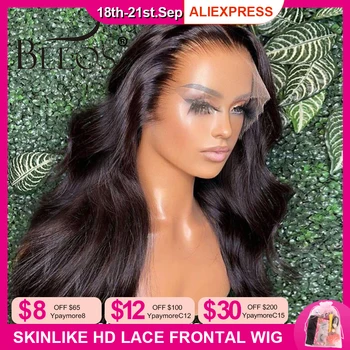 BEEOS 36in Pre plukket 13x6 HD-Lace Front Wig Skinlike HD Gjennomsiktig 13x4 Lace Front Human Hair Parykker For Kvinner Brasilianske Remy