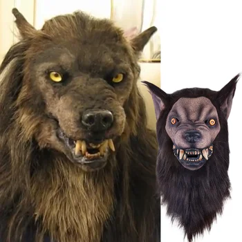 Dyr Ulven Latex Maske Varulv Light-up Realistisk Og Hard Carnival Hodeplagg Drakt Halloween Cosplay Partiet Rekvisitter