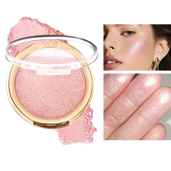 6 Farger Ansikts Rosa Highlighter Makeup Palett Ansikt Varig Lyse Kontur Shimmer Powder 3D-Lyset Høydepunkt Kosmetikk