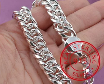 LEKANI Kampanjen 100% Autentisk 925 Sterling Silver Kvinner Chain Bracelet Engros Mote Menn Smykker Sølv Menn Armbånd