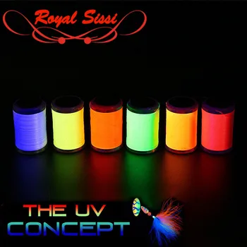 Nye 6 valgfrie UV-fluo farger standard 6/0 fly binde tråden 150D polyester filamenter tråden ørret bass gjedde fluer eksklusiv bruk