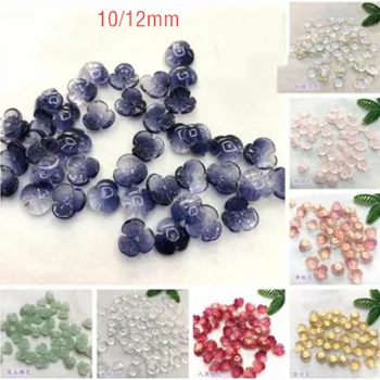 Mote Crystal Blandet Farge 10/12mm Blomst Form DIY Løs Glass Perler som Passer For Håndlaget Tilbehør 20 Stykker y12573