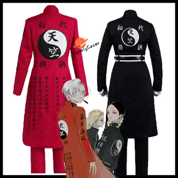 Anime Tokyo Revengers Kurokawa Izana Rindo Haitani Cosplay Kostyme Grøft Ut Broderi Halloween Party Rød Svart Uniform
