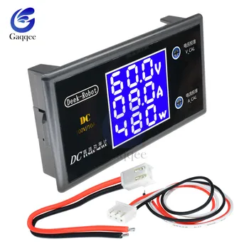LCD-Digitalt Voltmeter Ammeter Wattmeter Spenning Strøm-Måleren Volt Detektor Tester Overvåke 48V 60V 72V DC 0-500V 10A 1000W