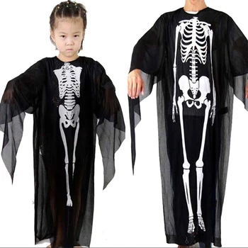 Halloween Kostyme Skull Skjelett Skrevet Demon Ånd Kappe Voksne Barn Barn Karneval, Maskerade Dress Cosplay Kappe
