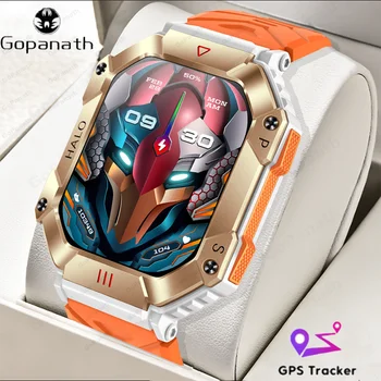 Smart Watch Menn 620mAh Stort Batteri Fitness Tracker Compass hjertefrekvens IP67 Vanntett Bluetooth-Ring Sport Militære Smartwatch