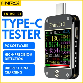 FNIRSI-C1-Type-C PD Utløse USB-C Voltmeter Ammeter Rask Lading Protokollen Test Type-C-Måleren Power Bank tester Med PC-Programvare