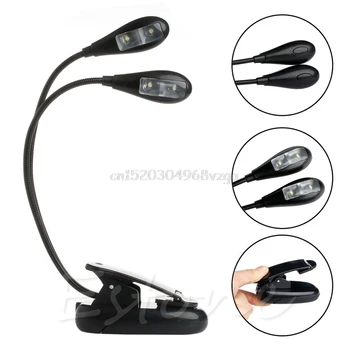 Fleksible 2 Dual Armer Klipp På 4 LED-8 LED Lys Lampe for Bok Leser Tablet Lampe Dropshipping