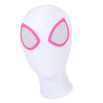 Superhelt Gwen Stacy Zentai Cosplay Maske Objektiv Halloween Fest Event Hodeplagg Drakt Rekvisitter