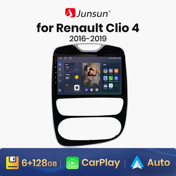 Junsun V1 AI Stemme Trådløs CarPlay Android Auto Radio For Renault Clio 4 2016 - 2019 4G Car Multimedia GPS 2din autoradio