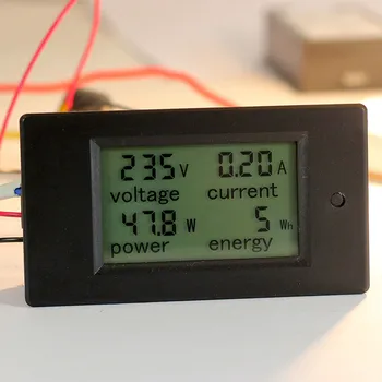 4-i-1-Digitalt Voltmeter Ammeter meter Spenning Strøm elektrisk Energi meter Måle AC 80-260V 20A 100A Watt Strøm-Måleren Blå