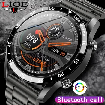 LIGE Ny Mote Smart Watch Menn Sports Armbånd Blodtrykk Vanntett Klokke Bluetooth Call For Android Ios Smartwatch Menn