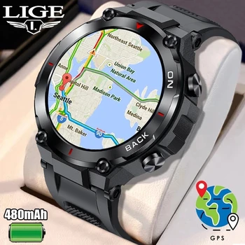 LIGE 2023 GPS Smart Watch Sport Fitness Armbånd Samtale Påminnelse hjertefrekvens Vanntett IP68 Smartwatch For Menn Android IOS Se