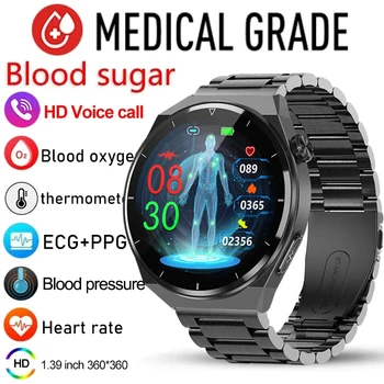 Sunt Blod Sukker Smart Klokker Menn Bluetooth-Ring 360*360 HD-Skjermen Sports hjertefrekvens kroppstemperatur Smartwatch For Android