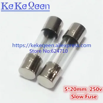 20pcs/Boks 5*20 mm 0.5 ET 250V Treg Sikring 5*20 T0.5A 500mA T500mA 250V Glass-Sikring 5mm*20mm