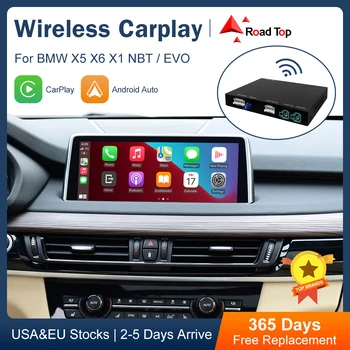 Veien Toppen Trådløs CarPlay Android Auto for BMW NBT EVO X5 F15 X6 F16 2014-2020 X1 F48 2016-2020 med Bil Spill Fungerer Airplay